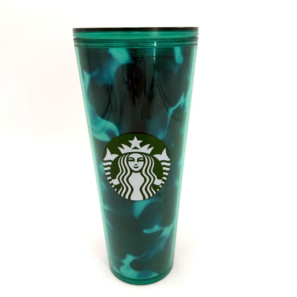 Starbucks Teal Turquoise Green Blue Wave 24 Oz Venti Tumbler